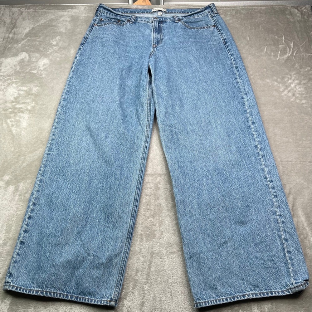 Abercrombie & Fitch The Ultra Loose Jeans Women 32 Long Blue Curve Love Low Rise